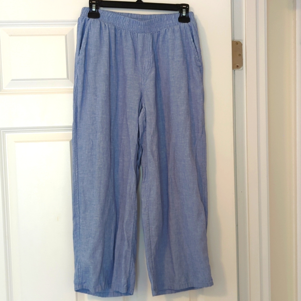 Blue cropped linen pants (Target)